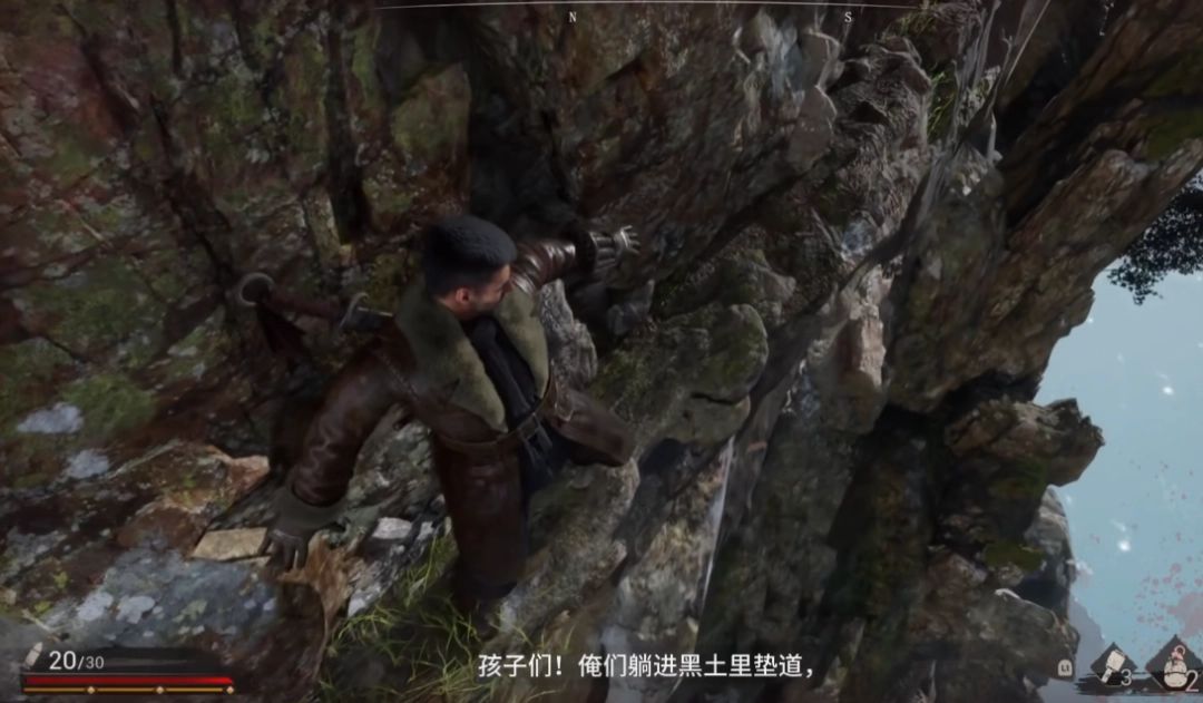 手持火把探索地下密道，墙壁布满神秘符号