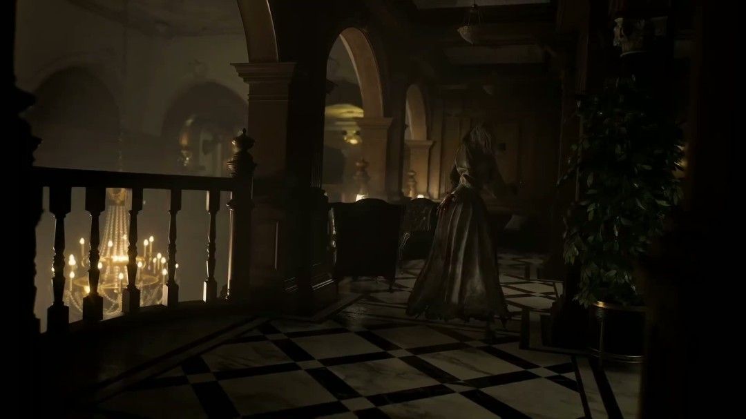 新角色登场画面，一名身穿铠甲、头戴面具的神秘女战士手持双刃，眼神凌厉地望向远方