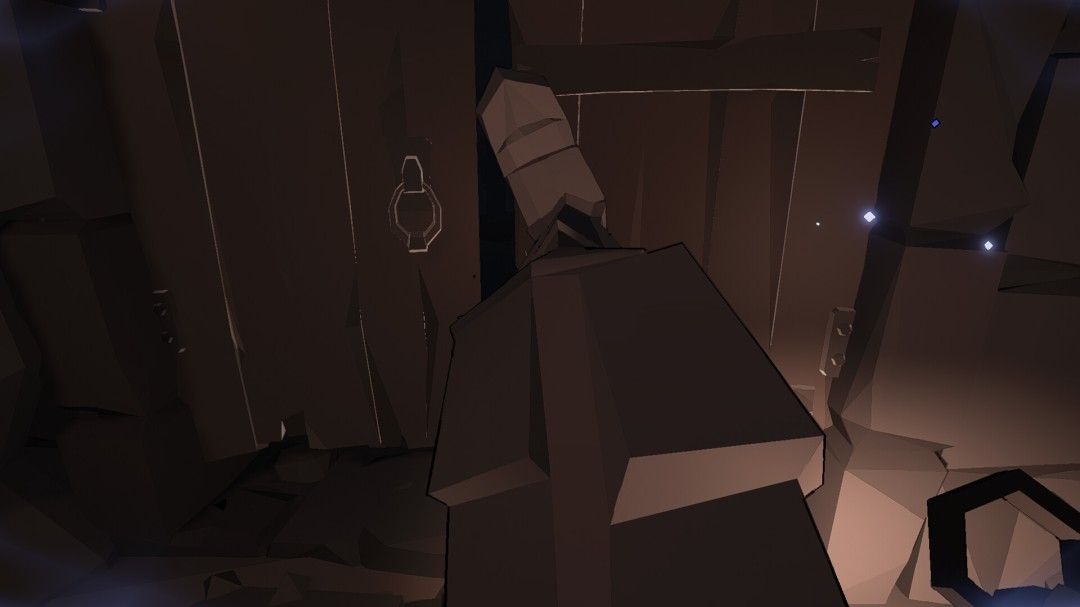 玩家视角下狭窄通道内布满尖刺陷阱，地面有触发机关的亮光痕迹