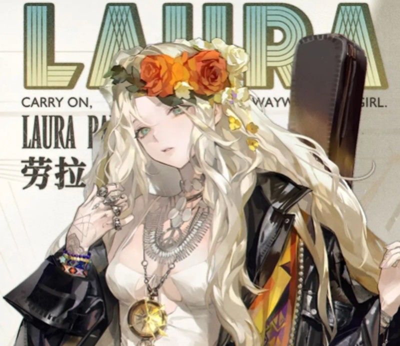 劳拉坐在侦探所内翻阅档案，桌上散落着照片与笔记，窗外夜色沉沉