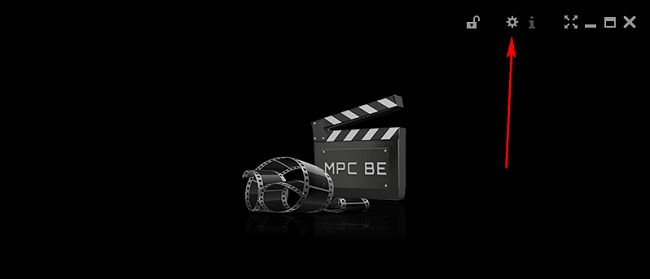 mpc-be播放器界面右上角的齿轮设置图标特写