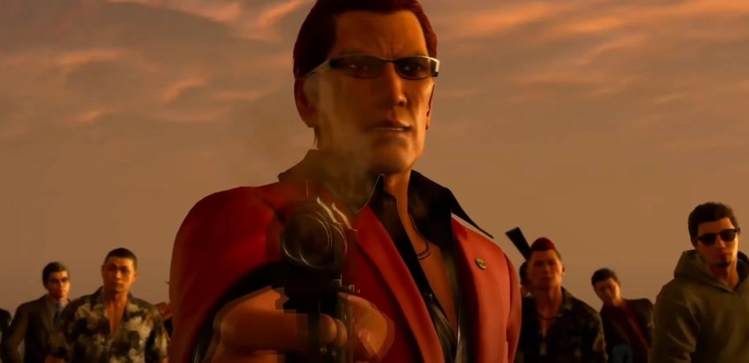 反派角色特写，身穿西装，眼神阴狠，压迫感十足