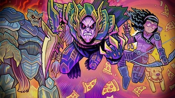 ‘星际征服者’图鉴主题插画，飞船穿越星云