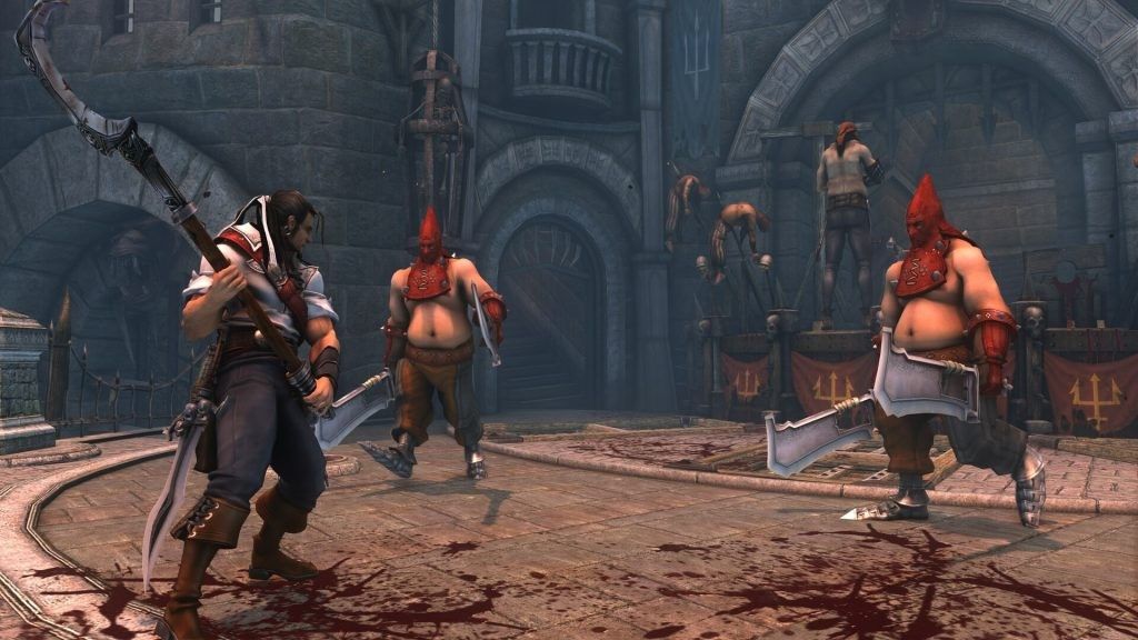 《铁血船长》海上战斗场景，主角站在甲板上持枪射击敌舰，炮火四溅，天气效果逼真