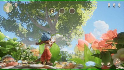 小人用小锤轻敲铃兰花，金色花蜜缓缓滴落，被装入微型玻璃瓶中储存