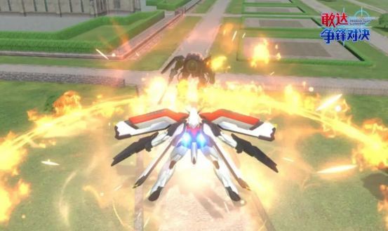 成功格挡远程攻击后，机体快速后撤并回敬一发精准射击