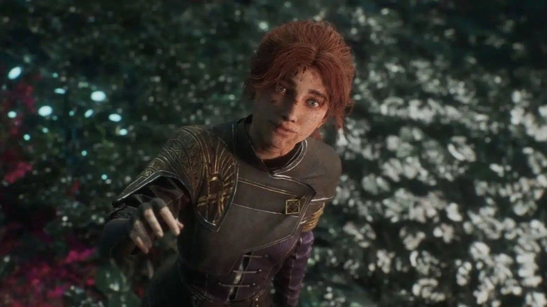 游戏内角色梅尔与维索的剧情对峙画面，光影对比强烈，情绪张力十足