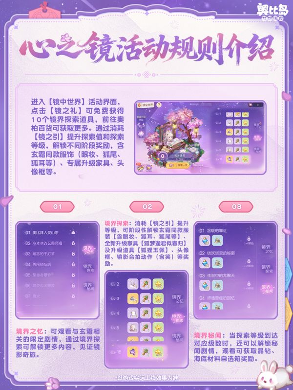 家具‘狐灵画境’展示图，一幅动态画卷徐徐展开，内有仙狐游走于雪林之间