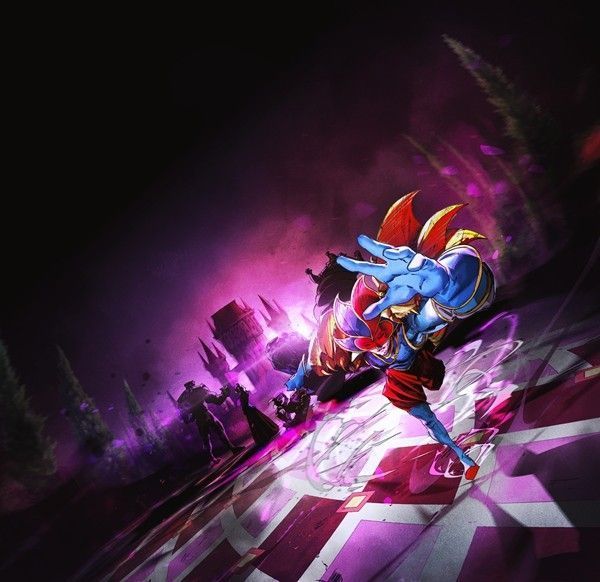 《滑步奇旅》游戏主界面展示，主角站在神秘庄园前，背景是浓雾笼罩的岛屿和巴洛克风格建筑