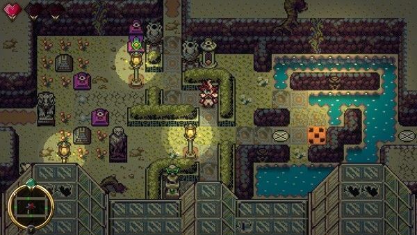 玩家角色在网格化地图中滑行，前方有三种不同颜色的敌人分别代表爆炸、冲锋与远程攻击类型