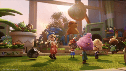 两名粒粒角色坐在书桌边缘仰望星空，身后是闪烁的小灯串，气氛静谧而温馨，体现深厚的羁绊感