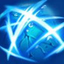 技能图标：潮汐三段刺，呈现三道蓝色水刃穿透敌人的视觉效果