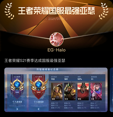 游戏家成就展示页面示意图，卡片形式列出多项成就，包括‘全国巅峰赛前十’‘连续百日直播打卡’等具体内容