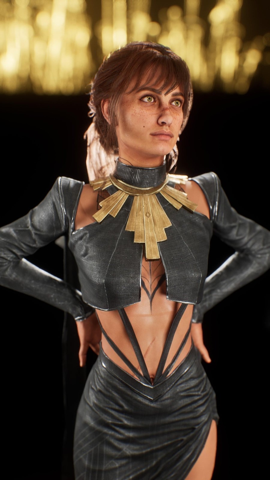 多角度展示Chic礼服细节，布料纹理与剪裁工艺清晰可见