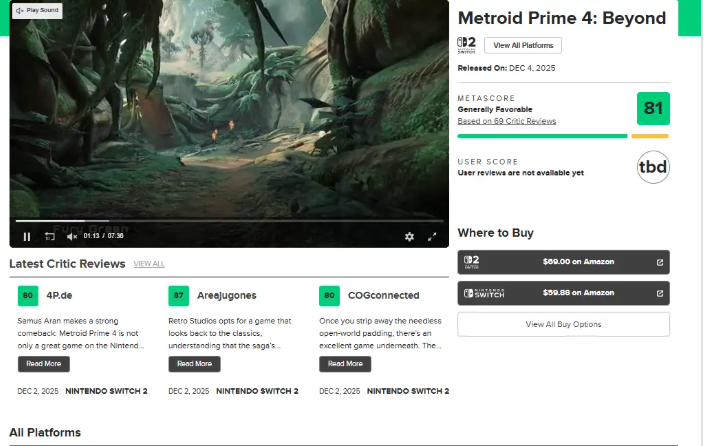 萨姆斯在茂密外星丛林中持枪警戒的画面，周围藤蔓缠绕，远处有发光生物漂浮，营造出神秘而危险的氛围