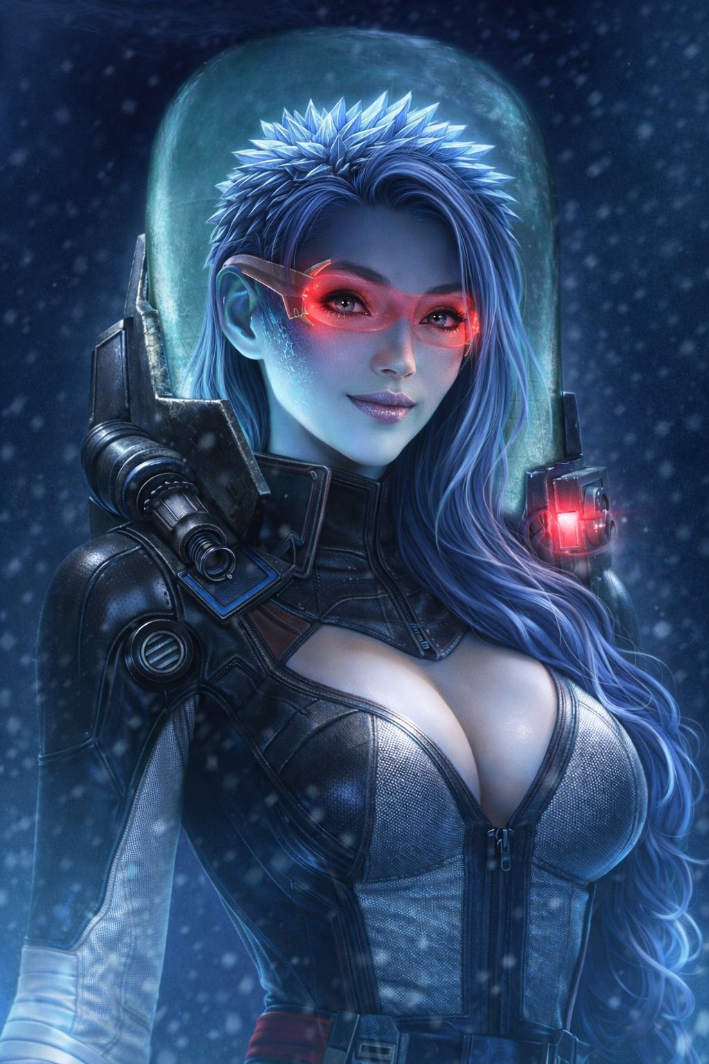 多位AI优化后的女性角色并列展示，各具特色但均拥有高挑身形与精致五官，风格统一且富有魅力