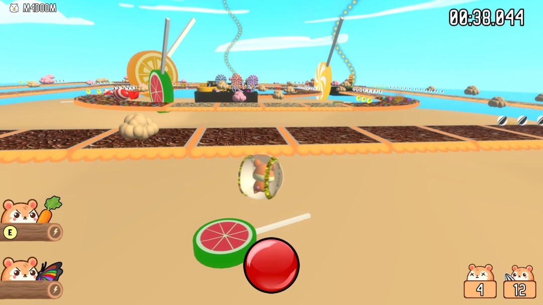 收集奶酪碎片的特写画面，金色碎片环绕仓鼠周围，UI显示积分正在上升