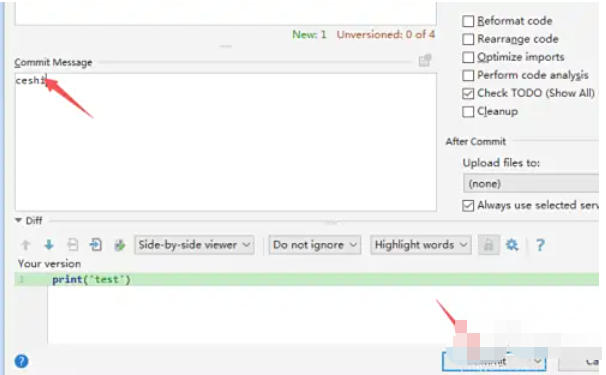 填写提交信息的文本区域，上方为简短标题，下方为详细的补充说明示例