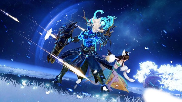 执明神君立绘展示，身穿重甲手持巨盾，眼神坚毅，身后浮现玄武虚影，气势恢宏