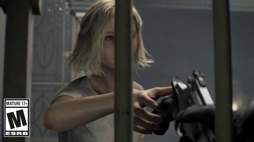 特写镜头：‘安魂曲’左轮在慢动作中击发，子弹旋转穿透三具感染者躯体，火花与碎骨飞溅，背景浮现浣熊市钟楼坍塌的幻影