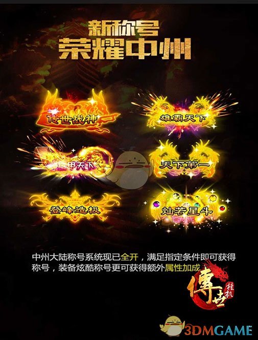 称号系统主界面全景：34个称号图标呈环形阵列排布，中央悬浮‘战斗类’徽章，四周高亮显示‘暴击率+12%’‘全属性+8.5%’‘物防魔防+2200’等实时增益数值，背景为燃烧的中州沙盘地图