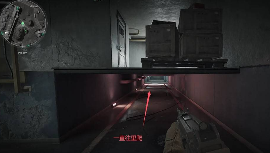 密码门最终点位：厚重防爆门紧贴管壁，门框边缘覆盖仿真水泥涂层，键盘旁贴有模糊的‘NO ENTRY’警示标签