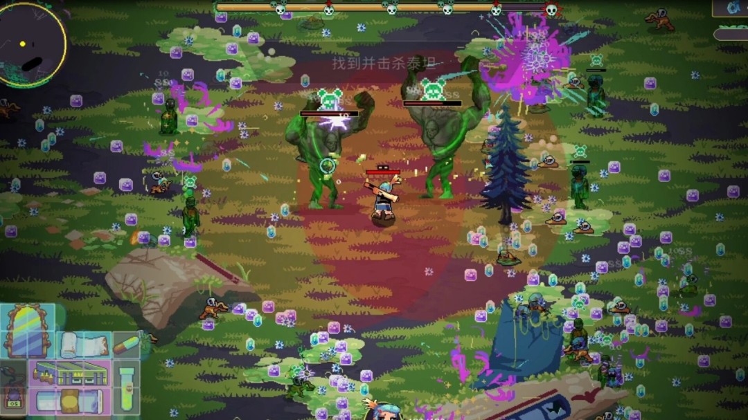 游戏内实际游玩画面：第一人称视角扫过杂乱超市货架，背包栏实时显示已携带物品——绷带×3、9mm子弹×22、破损防弹衣、能量饮料，右下角提示‘撤离点剩余时间：02:17’