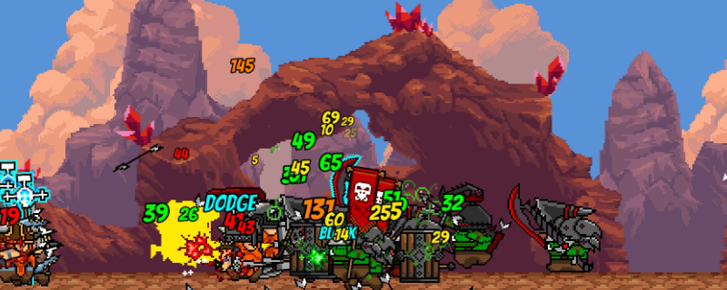 《矮人军团自走棋》游戏界面实拍：左侧为5名待部署的小矮人头像栏，右侧主战场显示第87波敌人正猛烈冲击防线，地面布满爆炸特效与血迹残影