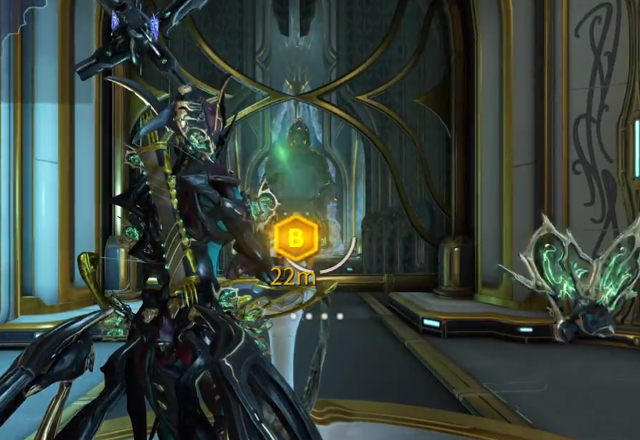 树园谜题主厅全景：穹顶投下几何光束，三座悬浮平台呈黄金分割角排布，每座平台表面刻有微光旋转符文控制器