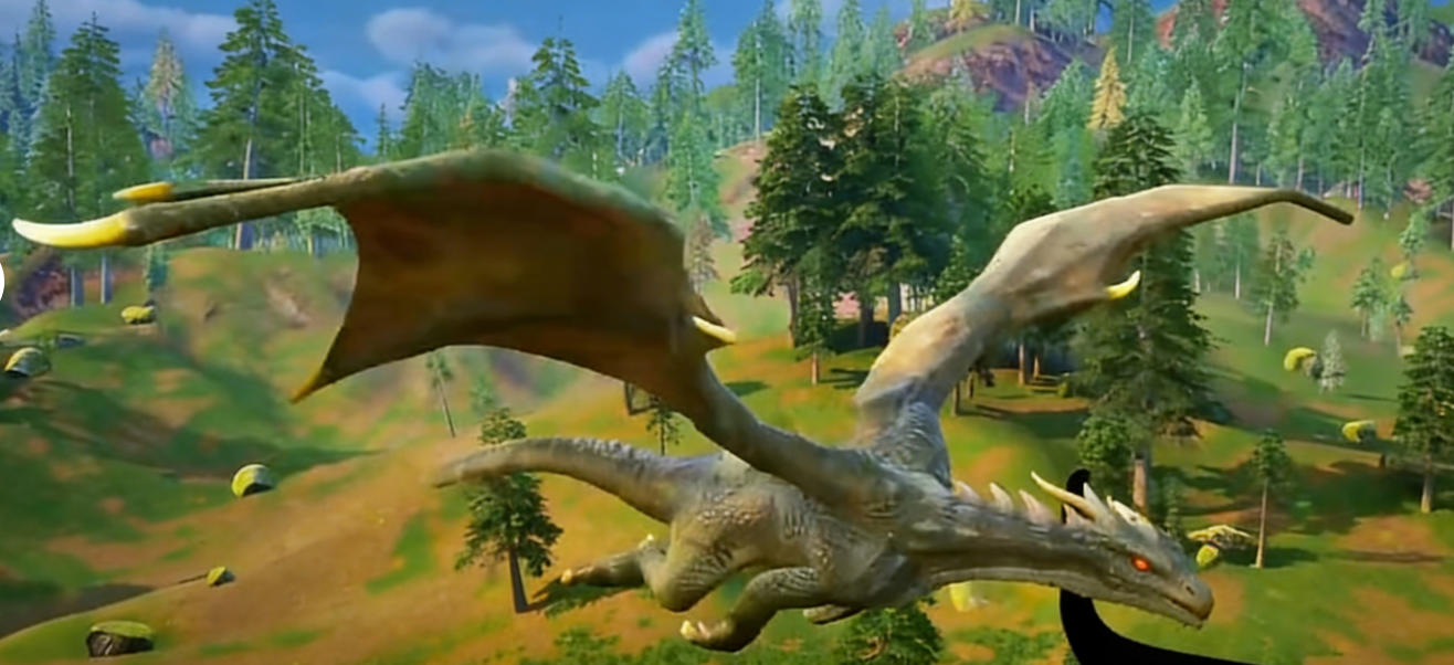 变异飞龙战斗特写：双翼展开喷射橙红色火焰，利爪紧扣一只小型异兽背部，背景为云层撕裂的高空视角