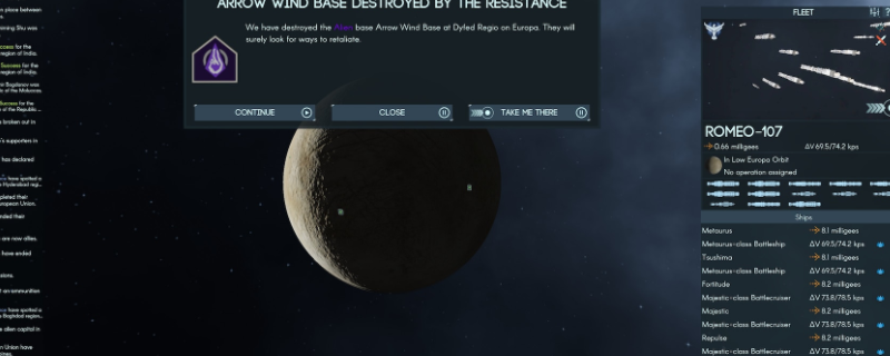 《地球不屈》游戏界面截图：一艘银灰色流线型飞船正平稳对接于环形太空站右侧船坞，背景可见旋转的蓝色行星与星云