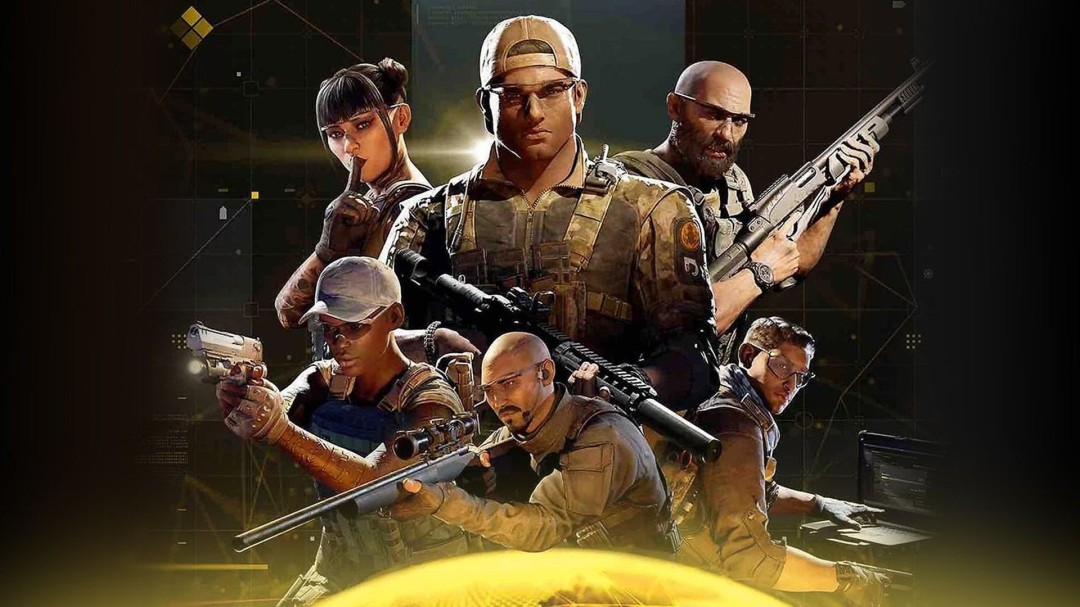 《Firewall Ultra》游戏主视觉图：两名全副武装的VR战术特工在霓虹都市废墟中对峙，头盔HUD界面清晰可见，背景呈现PSVR2标志性的高对比度光影风格