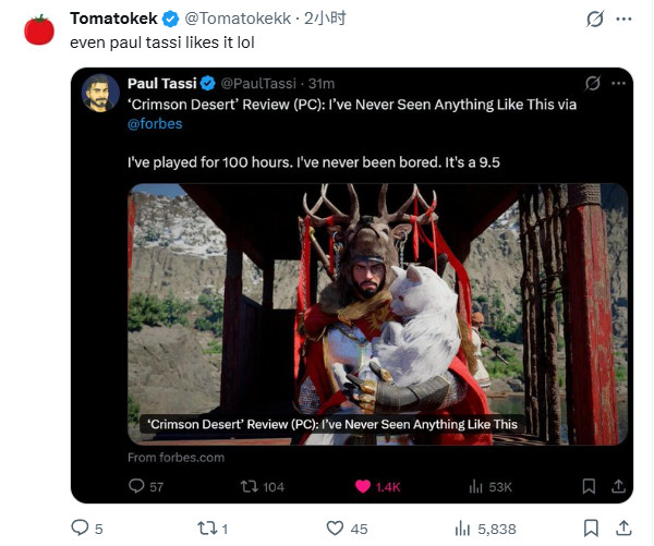 海外论坛热门帖截图：标题为‘IGN 6分？我刚通关30小时，这是今年最震撼的演出级体验’，配图是主角在风暴中攀爬巨型生物骨架的震撼场景