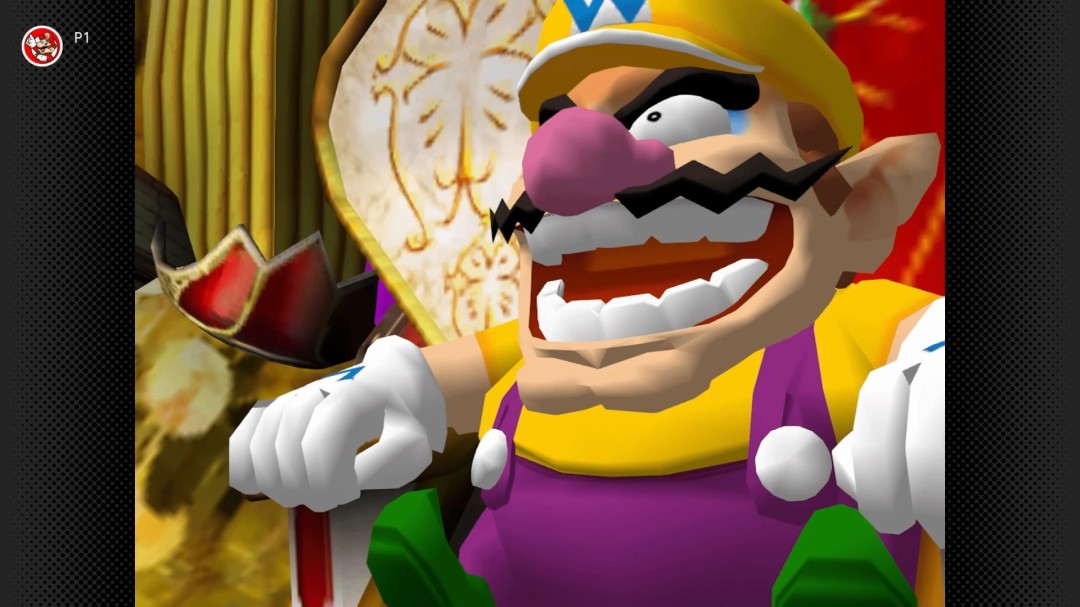 任天堂经典IP角色剪影拼贴图：山姆斯·阿兰持枪凝视、林克手持大师剑立于时之神殿浮雕前、瓦里奥叉腰大笑、星际火狐团队驾驶战机掠过星云——背景为深邃宇宙与若隐若现的Switch 2主机轮廓