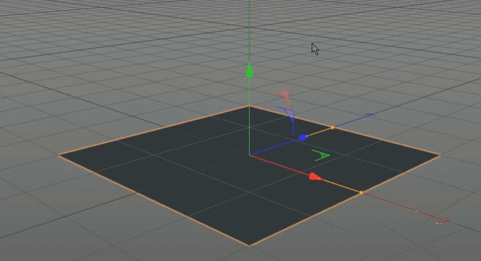 Cinema 4D界面中正在创建基础平面对象的场景，视图左上角显示软件Logo，操作面板清晰可见