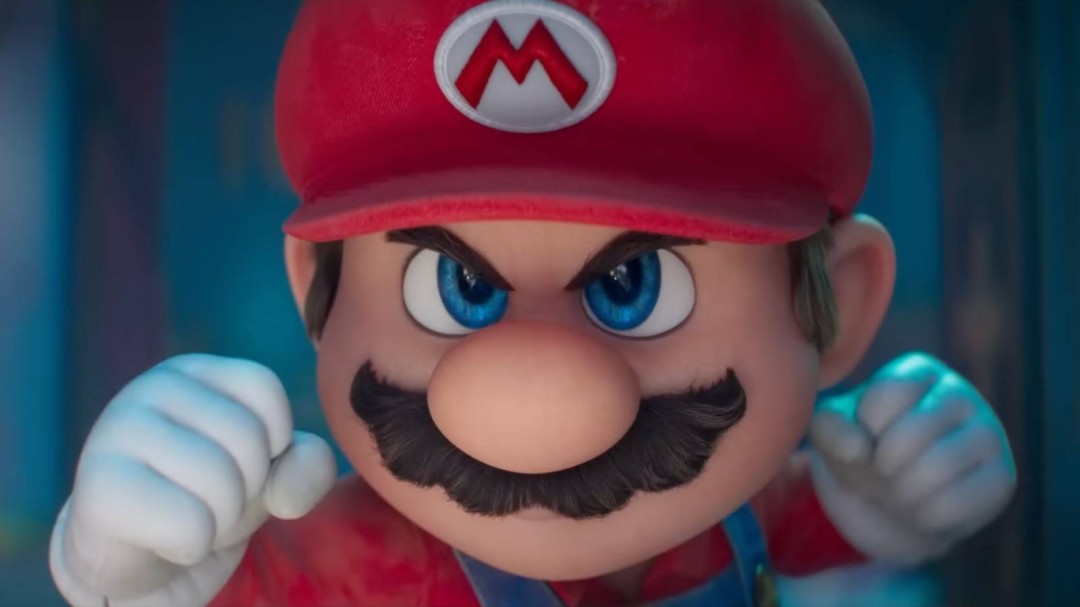 任天堂经典IP角色同框概念图：阿弗罗手持激光枪立于太空舰桥，《塞尔达传说》林克持大师剑伫立神庙阶梯，马里奥跳跃穿越旋转齿轮关卡，背景融合星云、海拉鲁符文与蘑菇王国彩砖元素