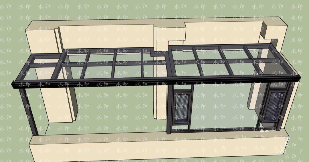 效果图对比：左侧为原模型视图，右侧为应用‘上移水印’后的同一视角，Logo清晰覆盖于三维模型表面前端