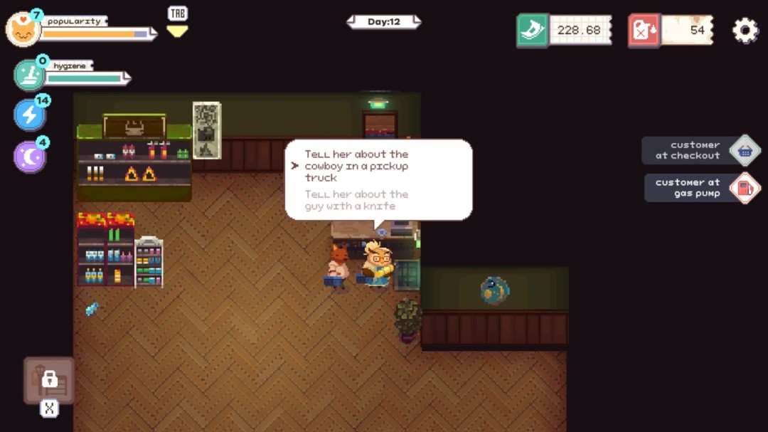 设施建造界面：俯视角显示加油站布局，新增的太阳能板阵列与改装后的柴油发电机并列运行，UI简洁直观，突出能源管理核心玩法