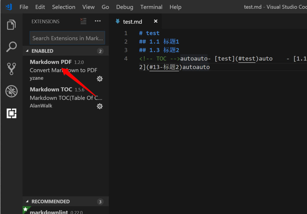 VSCode编辑窗口右键菜单特写：高亮显示‘Export to PDF’选项，鼠标悬停时出现蓝色背景提示