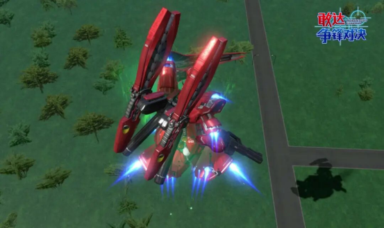 技能实机演示：沙扎比腾空跃起，光束斧呈螺旋轨迹飞出，命中敌机后拖拽其向己方方向滑行，地面留下灼烧痕迹